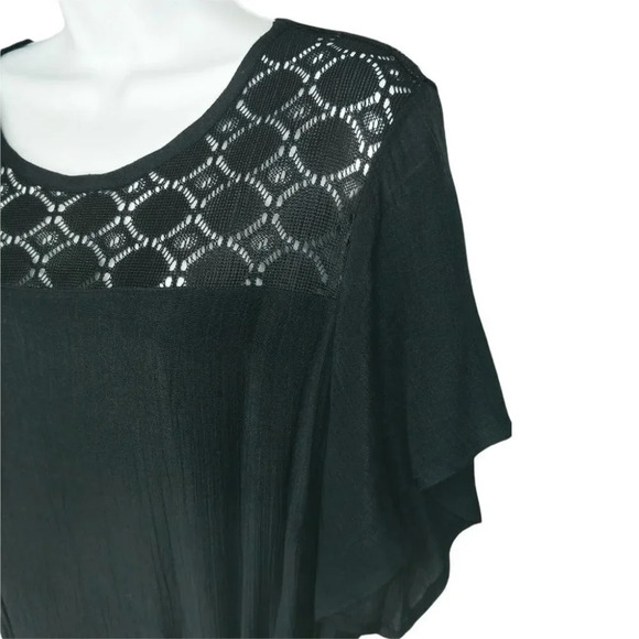 Claire France Maxi Black Dress with Lace and Matching Tie Up Belt 16 NWT - Picture 3 of 11